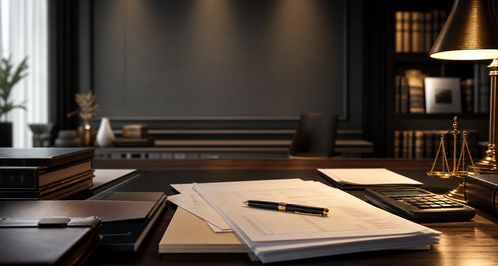 Professional estate and trust accounting documents on a desk